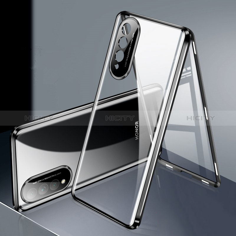 Custodia Lusso Alluminio Laterale Specchio 360 Gradi Cover per Huawei Nova 10z Nero