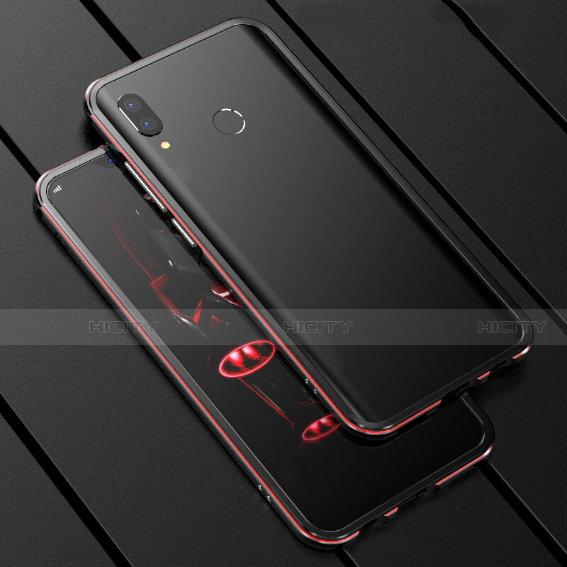 Custodia Lusso Alluminio Laterale Specchio 360 Gradi Cover per Huawei Nova 3i Rosso e Nero