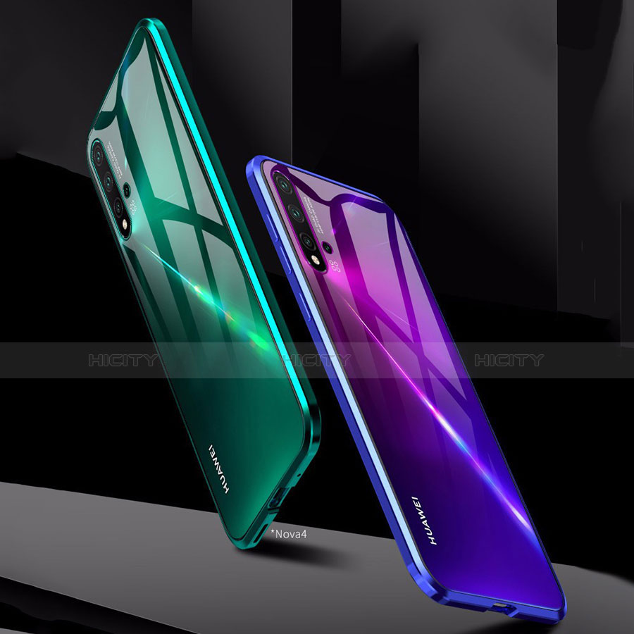 Custodia Lusso Alluminio Laterale Specchio 360 Gradi Cover per Huawei Nova 5