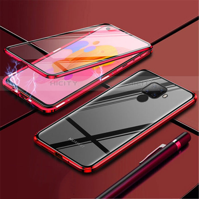 Custodia Lusso Alluminio Laterale Specchio 360 Gradi Cover per Huawei Nova 5z Rosso