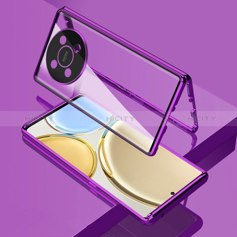 Custodia Lusso Alluminio Laterale Specchio 360 Gradi Cover per Huawei Nova Y91