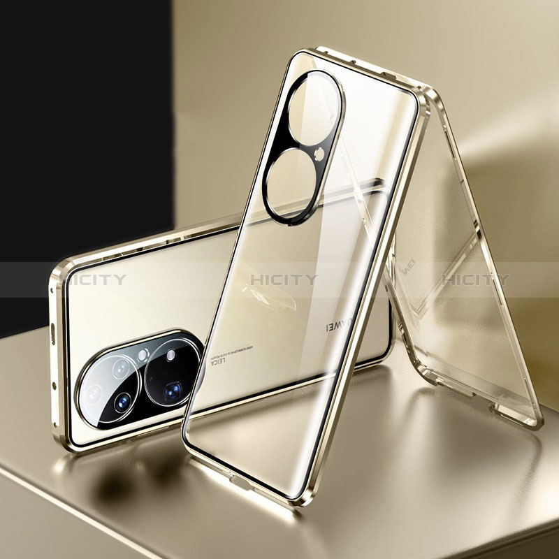 Custodia Lusso Alluminio Laterale Specchio 360 Gradi Cover per Huawei P50e