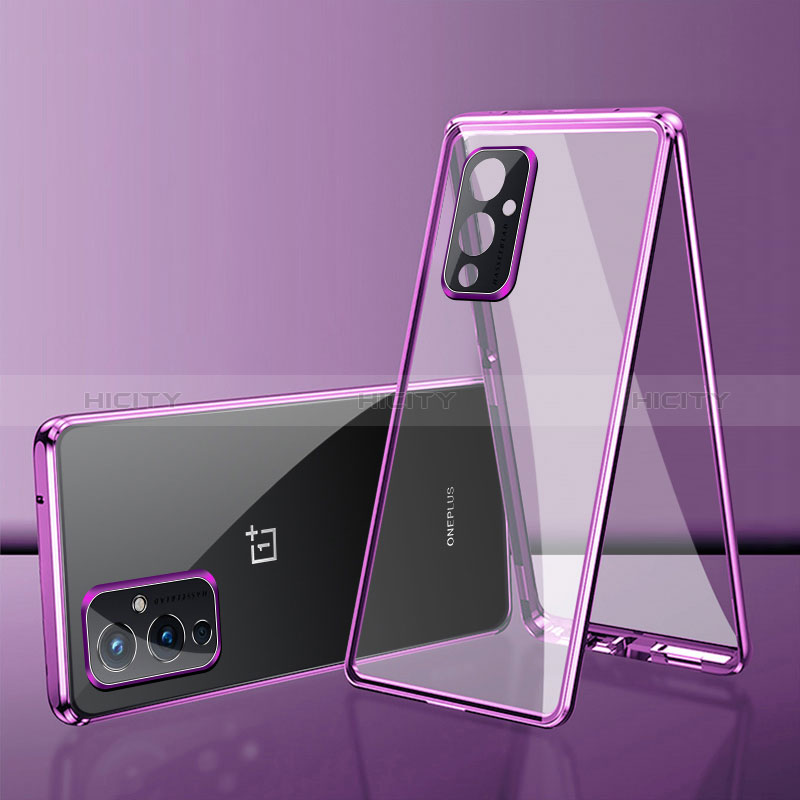 Custodia Lusso Alluminio Laterale Specchio 360 Gradi Cover per OnePlus 9 5G