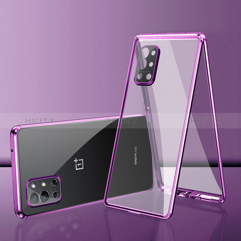 Custodia Lusso Alluminio Laterale Specchio 360 Gradi Cover per OnePlus 9R 5G