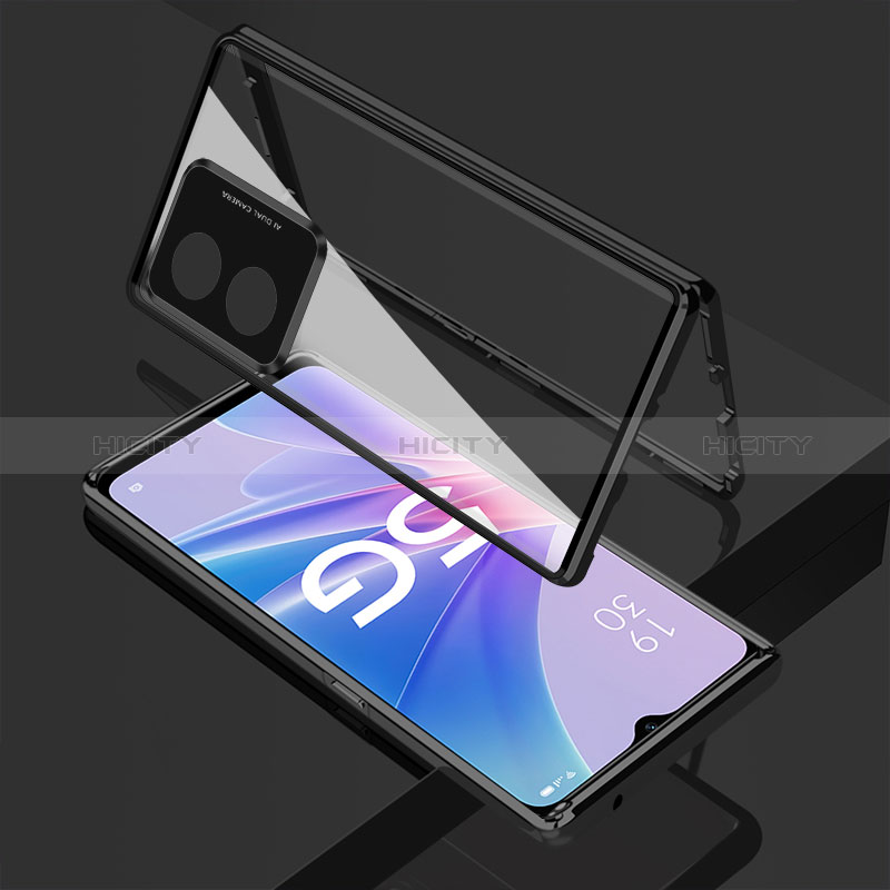 Custodia Lusso Alluminio Laterale Specchio 360 Gradi Cover per Oppo A1 5G