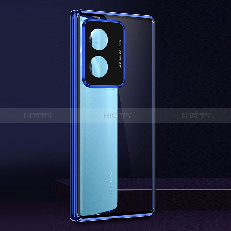 Custodia Lusso Alluminio Laterale Specchio 360 Gradi Cover per Oppo A1 Pro 5G