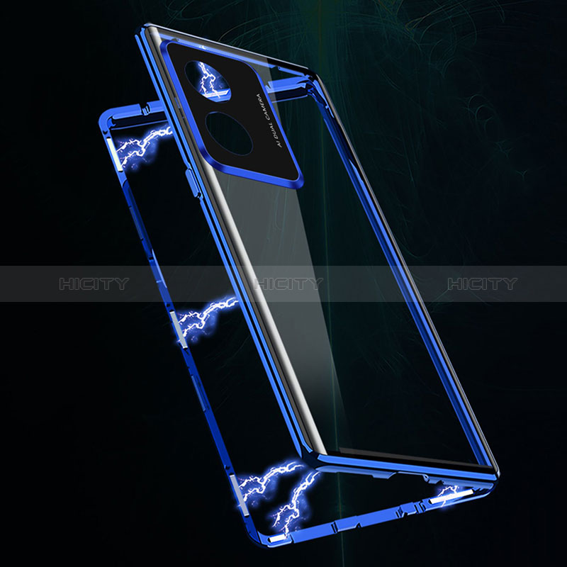 Custodia Lusso Alluminio Laterale Specchio 360 Gradi Cover per Oppo A1 Pro 5G