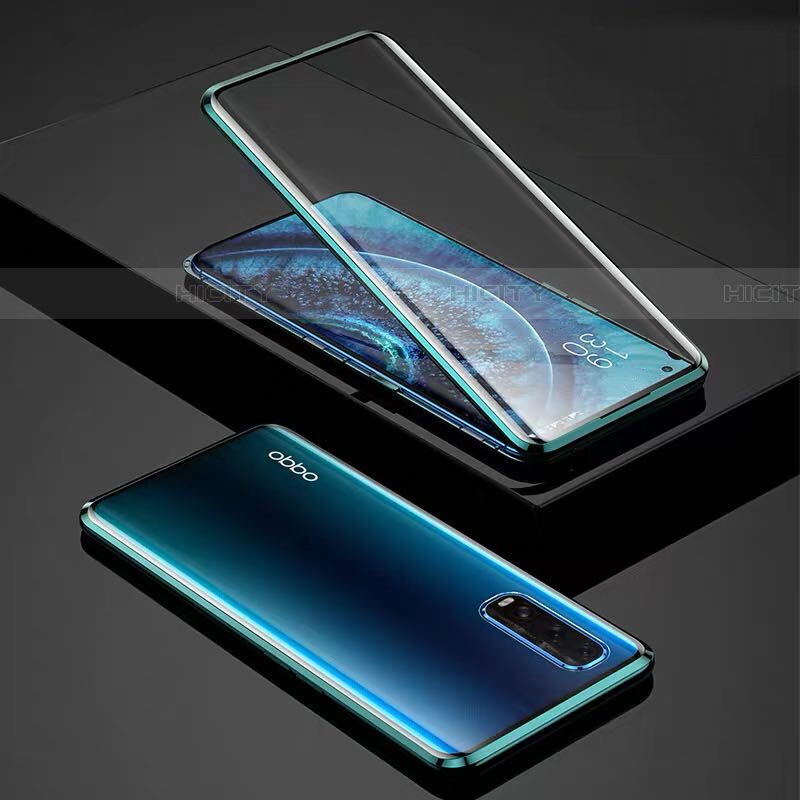 Custodia Lusso Alluminio Laterale Specchio 360 Gradi Cover per Oppo Find X2