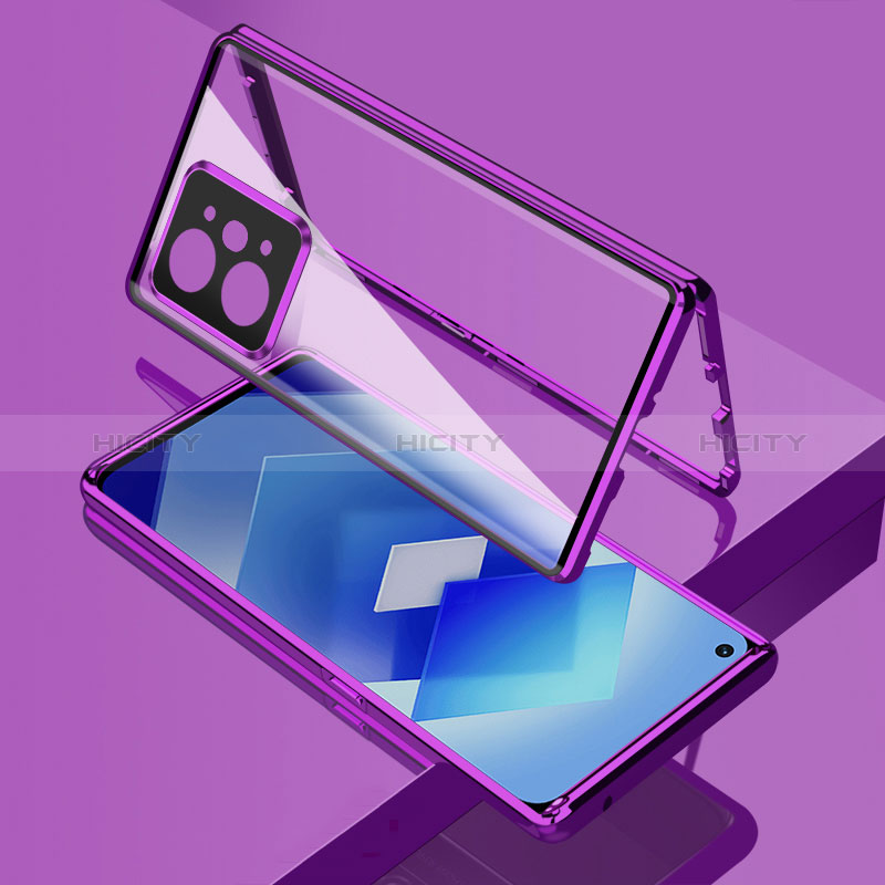 Custodia Lusso Alluminio Laterale Specchio 360 Gradi Cover per Oppo K10 Pro 5G