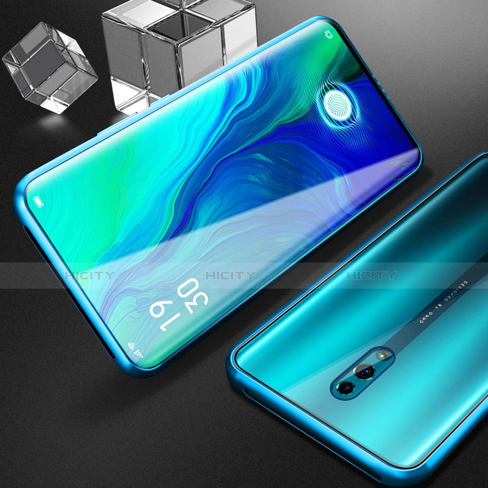 Custodia Lusso Alluminio Laterale Specchio 360 Gradi Cover per Oppo Reno Verde