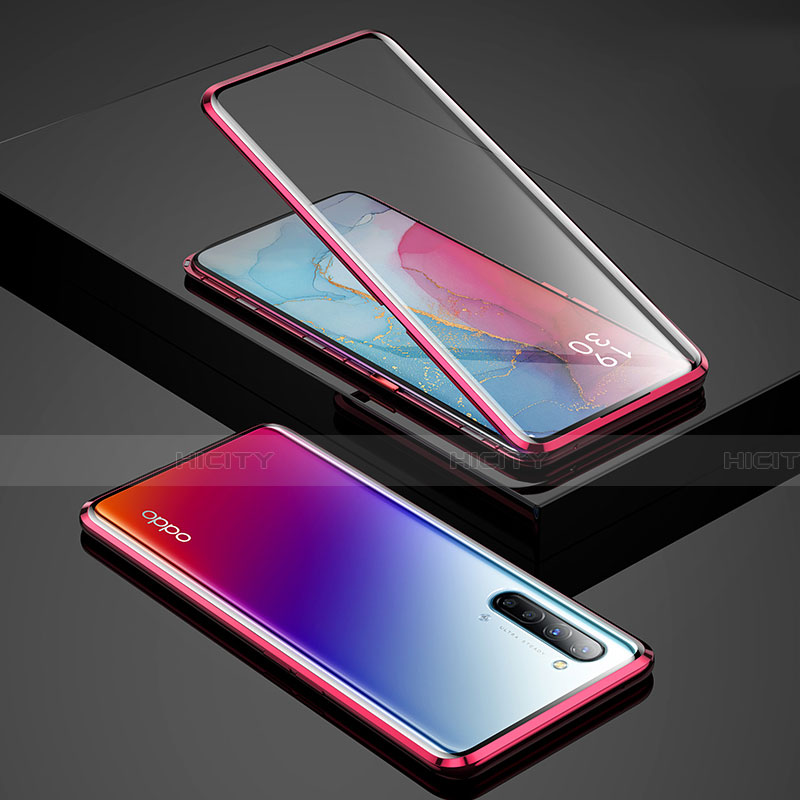 Custodia Lusso Alluminio Laterale Specchio 360 Gradi Cover per Oppo Reno3