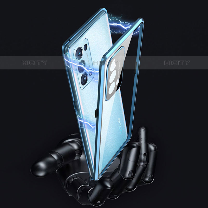 Custodia Lusso Alluminio Laterale Specchio 360 Gradi Cover per Oppo Reno6 Pro 5G