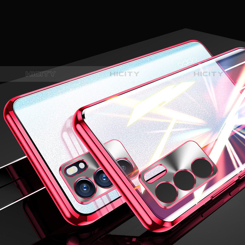 Custodia Lusso Alluminio Laterale Specchio 360 Gradi Cover per Oppo Reno6 Pro 5G India