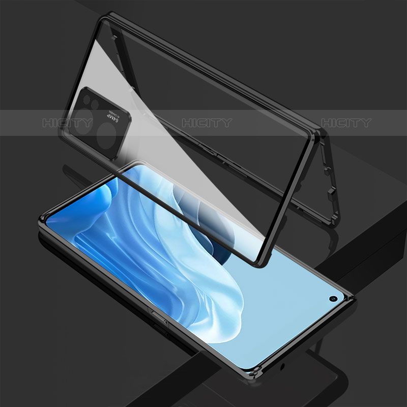 Custodia Lusso Alluminio Laterale Specchio 360 Gradi Cover per Oppo Reno7 SE 5G