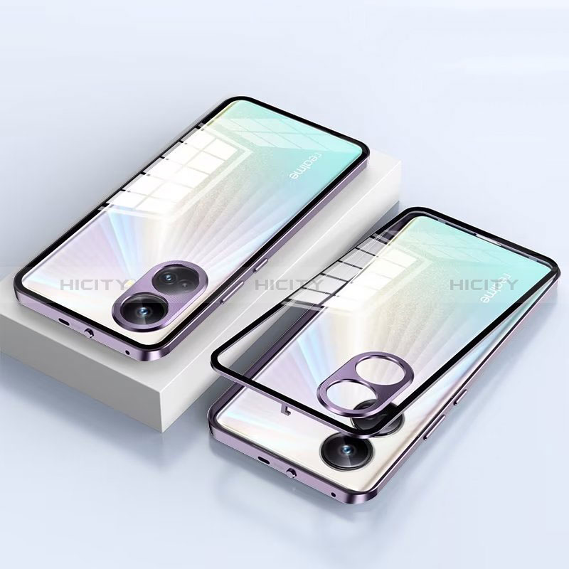 Custodia Lusso Alluminio Laterale Specchio 360 Gradi Cover per Realme 10 Pro+ Plus 5G