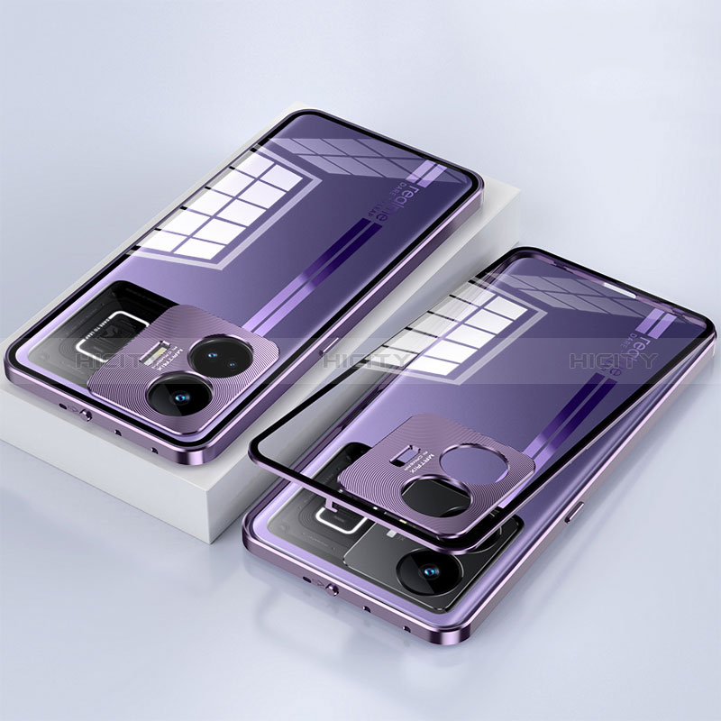 Custodia Lusso Alluminio Laterale Specchio 360 Gradi Cover per Realme GT Neo5 240W 5G Viola