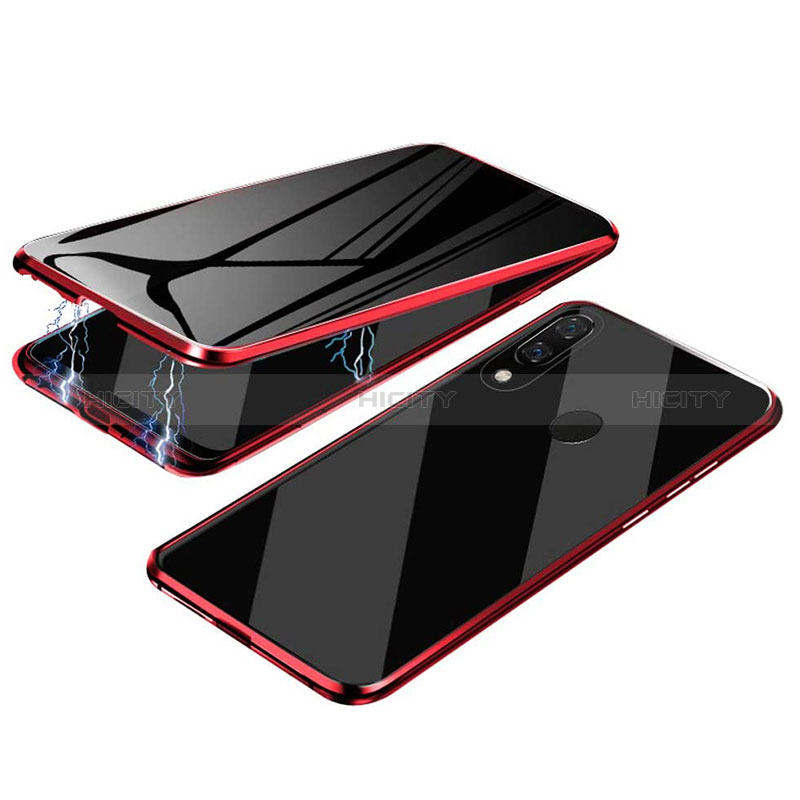 Custodia Lusso Alluminio Laterale Specchio 360 Gradi Cover per Samsung Galaxy A20 Rosso