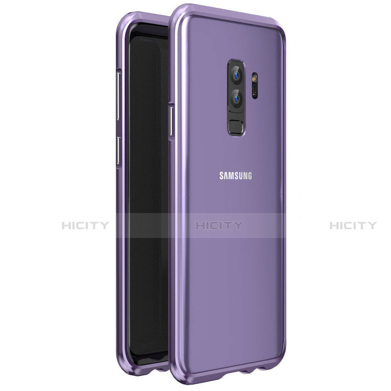 Custodia Lusso Alluminio Laterale Specchio 360 Gradi Cover per Samsung Galaxy S9 Plus Viola