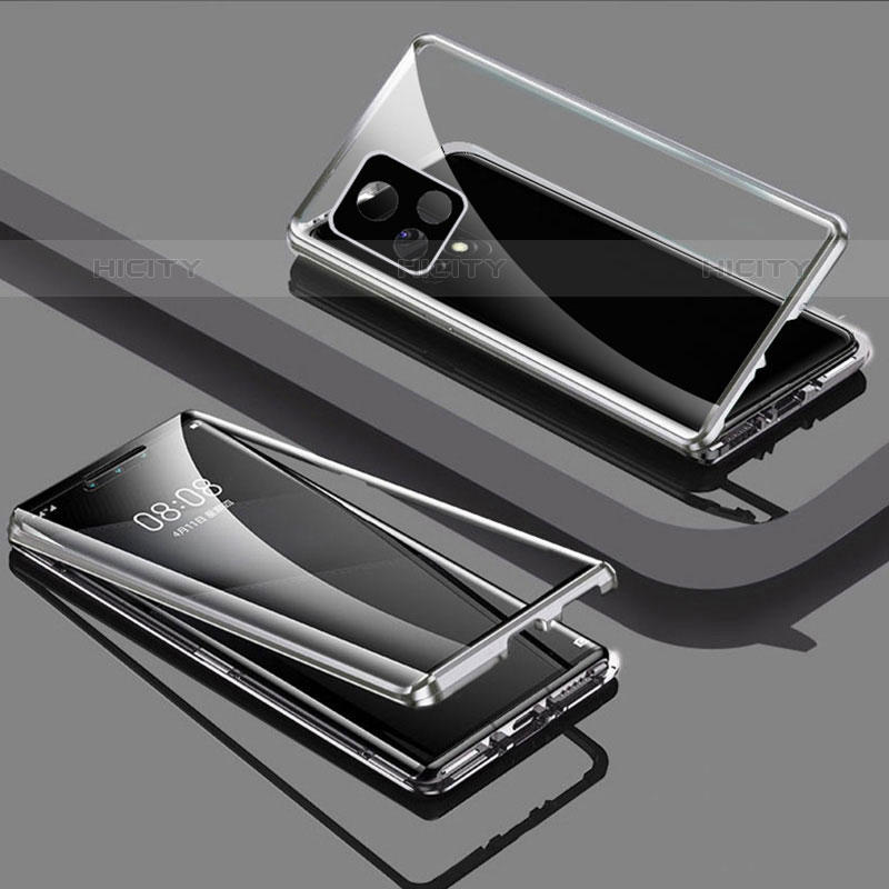 Custodia Lusso Alluminio Laterale Specchio 360 Gradi Cover per Vivo iQOO U3 5G
