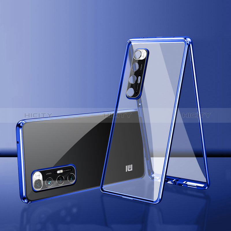 Custodia Lusso Alluminio Laterale Specchio 360 Gradi Cover per Xiaomi Mi 10S 5G Blu