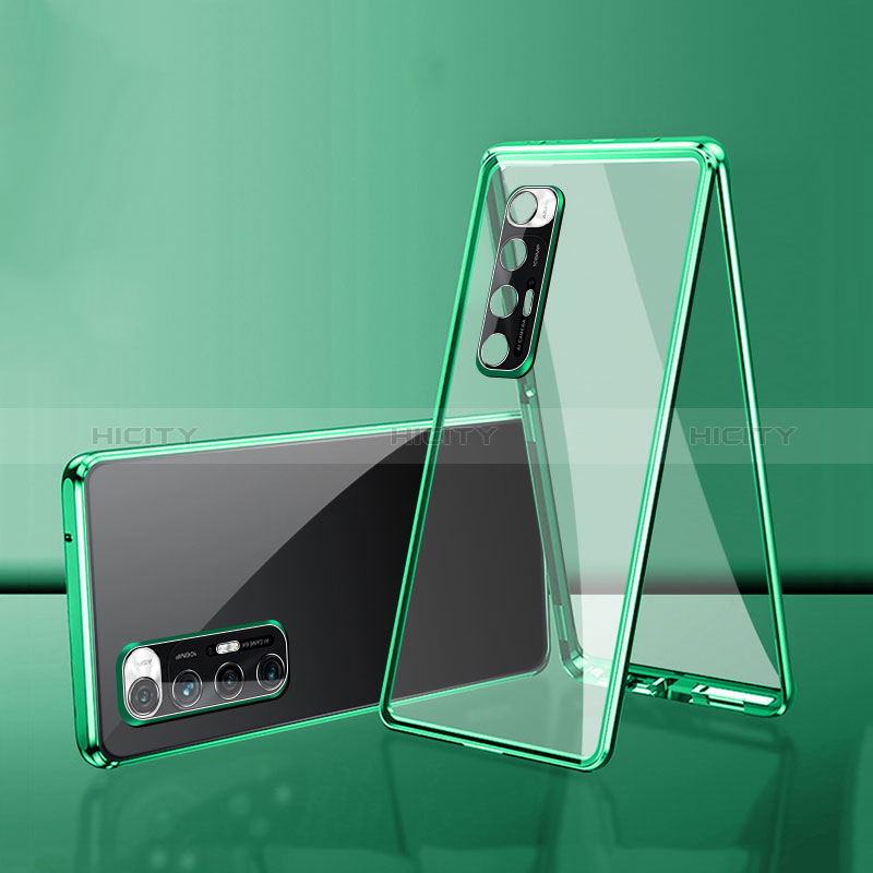 Custodia Lusso Alluminio Laterale Specchio 360 Gradi Cover per Xiaomi Mi 10S 5G Verde