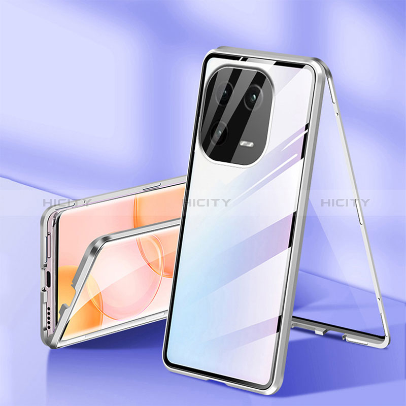 Custodia Lusso Alluminio Laterale Specchio 360 Gradi Cover per Xiaomi Mi 13 Pro 5G Argento