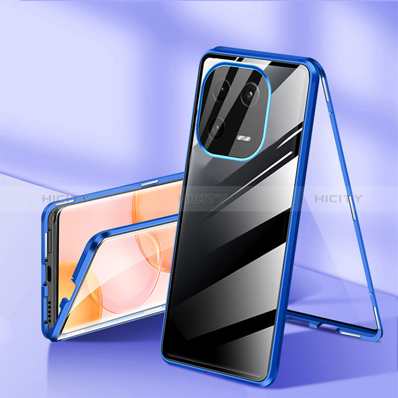 Custodia Lusso Alluminio Laterale Specchio 360 Gradi Cover per Xiaomi Mi 13 Pro 5G Blu