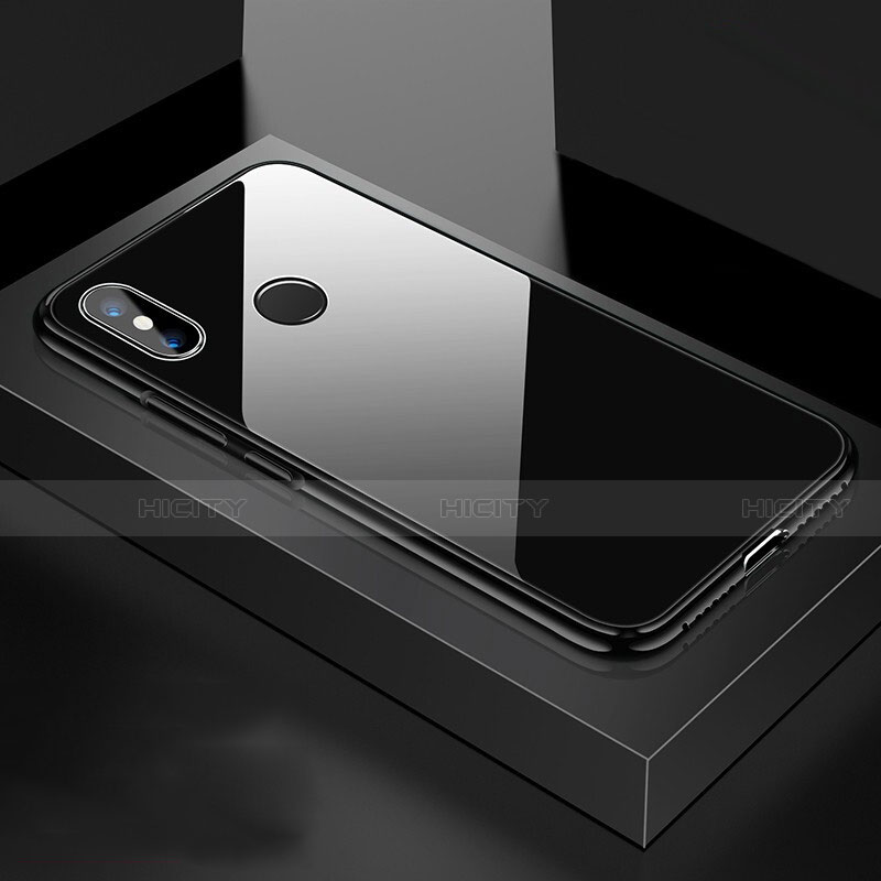 Custodia Lusso Alluminio Laterale Specchio 360 Gradi Cover per Xiaomi Mi 8 Nero