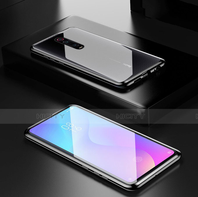 Custodia Lusso Alluminio Laterale Specchio 360 Gradi Cover per Xiaomi Mi 9T Pro Nero