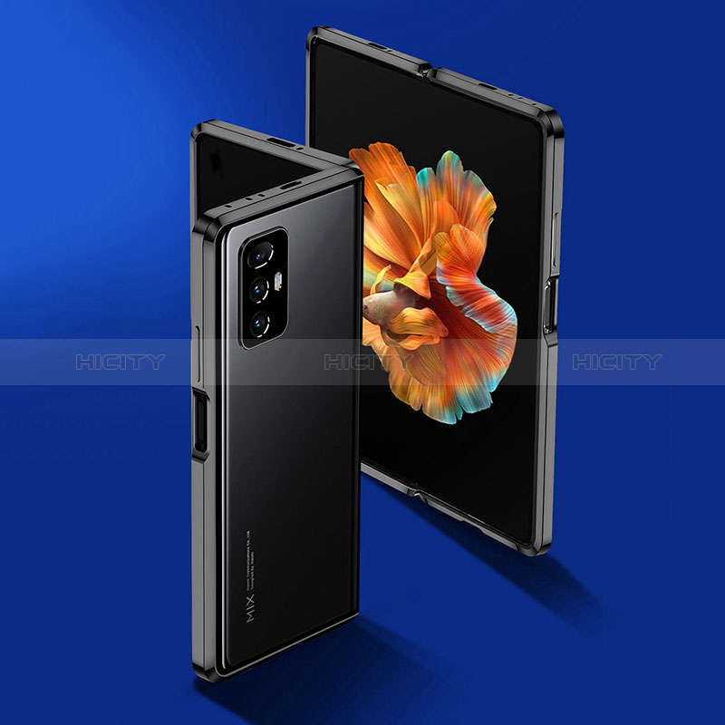 Custodia Lusso Alluminio Laterale Specchio 360 Gradi Cover per Xiaomi Mix Fold 5G Nero