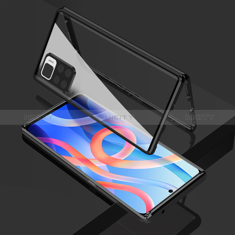 Custodia Lusso Alluminio Laterale Specchio 360 Gradi Cover per Xiaomi Poco M4 Pro 5G