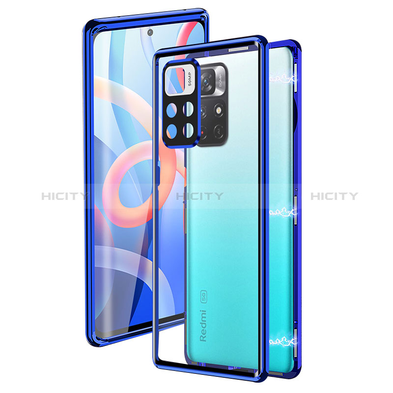 Custodia Lusso Alluminio Laterale Specchio 360 Gradi Cover per Xiaomi Poco M4 Pro 5G