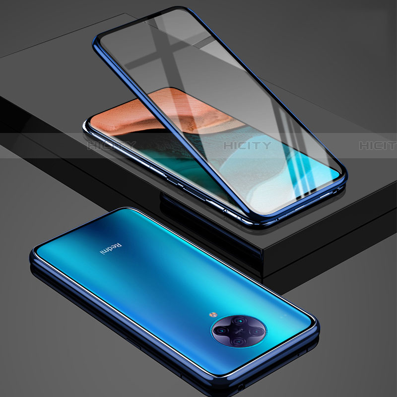 Custodia Lusso Alluminio Laterale Specchio 360 Gradi Cover per Xiaomi Redmi K30 Pro 5G Blu