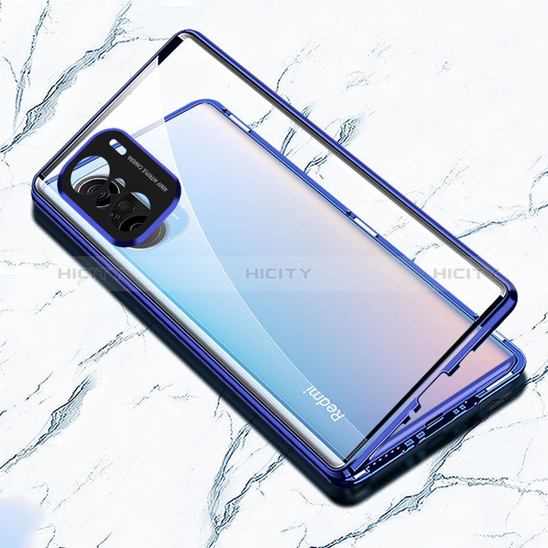 Custodia Lusso Alluminio Laterale Specchio 360 Gradi Cover per Xiaomi Redmi K40 Pro 5G