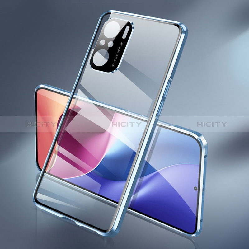 Custodia Lusso Alluminio Laterale Specchio 360 Gradi Cover per Xiaomi Redmi K40 Pro 5G