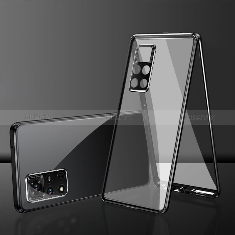 Custodia Lusso Alluminio Laterale Specchio 360 Gradi Cover per Xiaomi Redmi Note 11 4G (2022) Nero