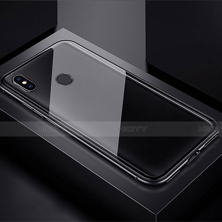 Custodia Lusso Alluminio Laterale Specchio 360 Gradi Cover per Xiaomi Redmi Note 7 Nero