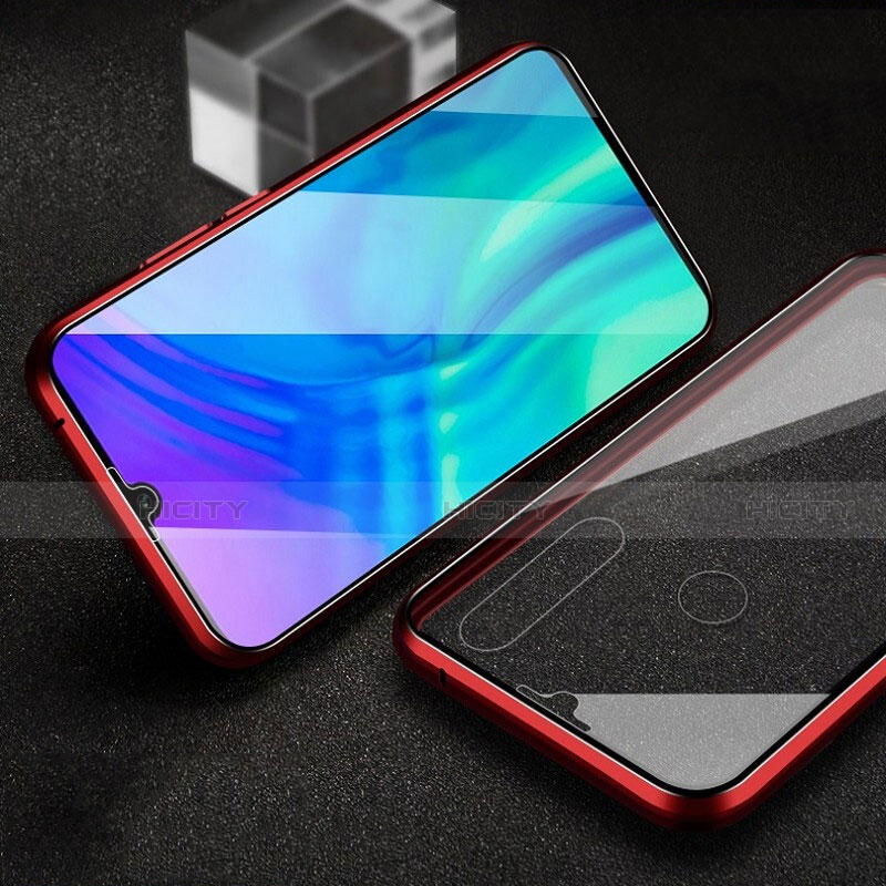 Custodia Lusso Alluminio Laterale Specchio 360 Gradi Cover T01 per Huawei P Smart+ Plus (2019) Rosso