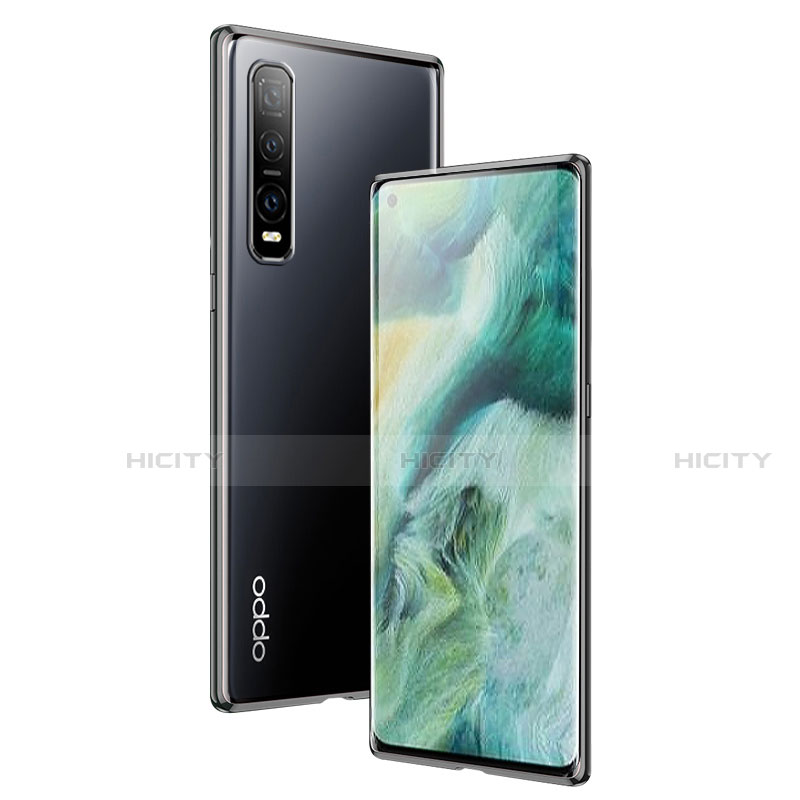 Custodia Lusso Alluminio Laterale Specchio 360 Gradi Cover T01 per Oppo Find X2 Pro