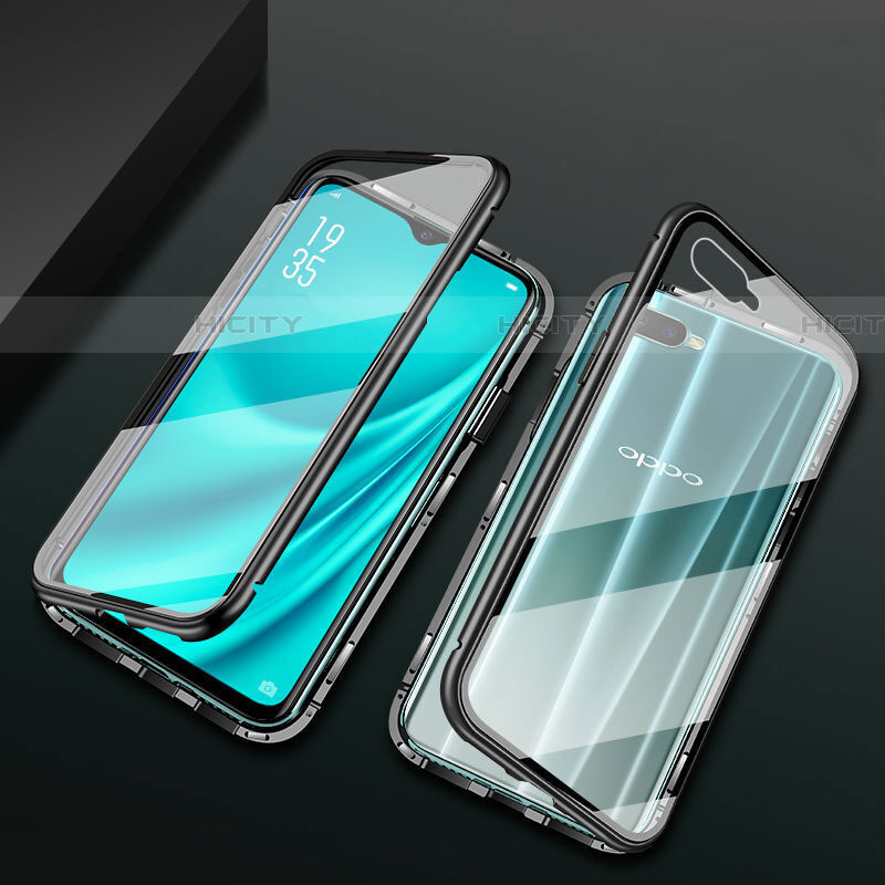 Custodia Lusso Alluminio Laterale Specchio 360 Gradi Cover T01 per Oppo R17 Neo