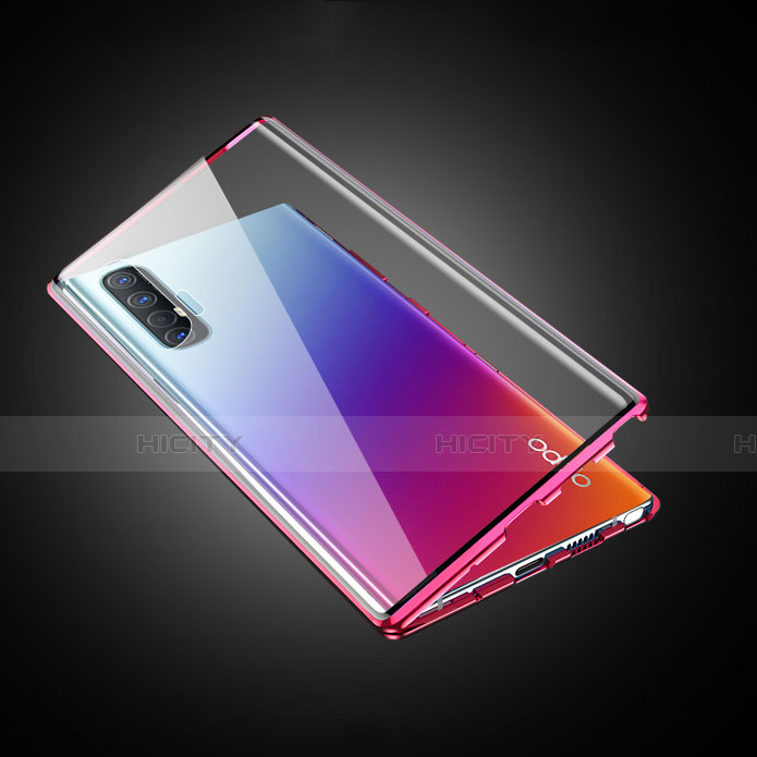 Custodia Lusso Alluminio Laterale Specchio 360 Gradi Cover T01 per Oppo Reno3 Pro