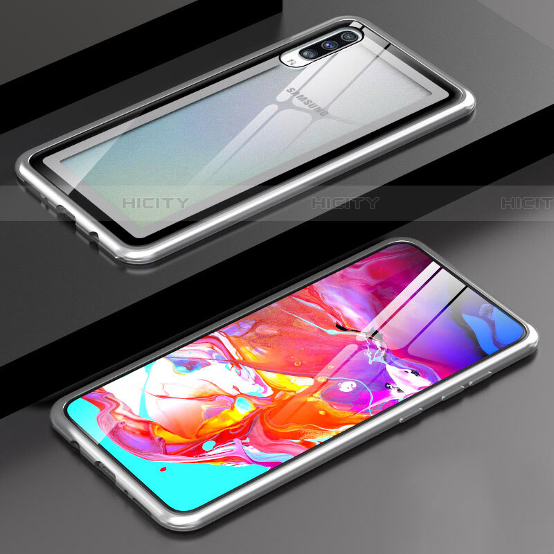 Custodia Lusso Alluminio Laterale Specchio 360 Gradi Cover T01 per Samsung Galaxy A70S