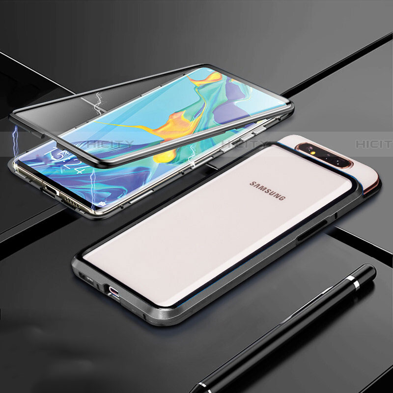 Custodia Lusso Alluminio Laterale Specchio 360 Gradi Cover T01 per Samsung Galaxy A90 4G