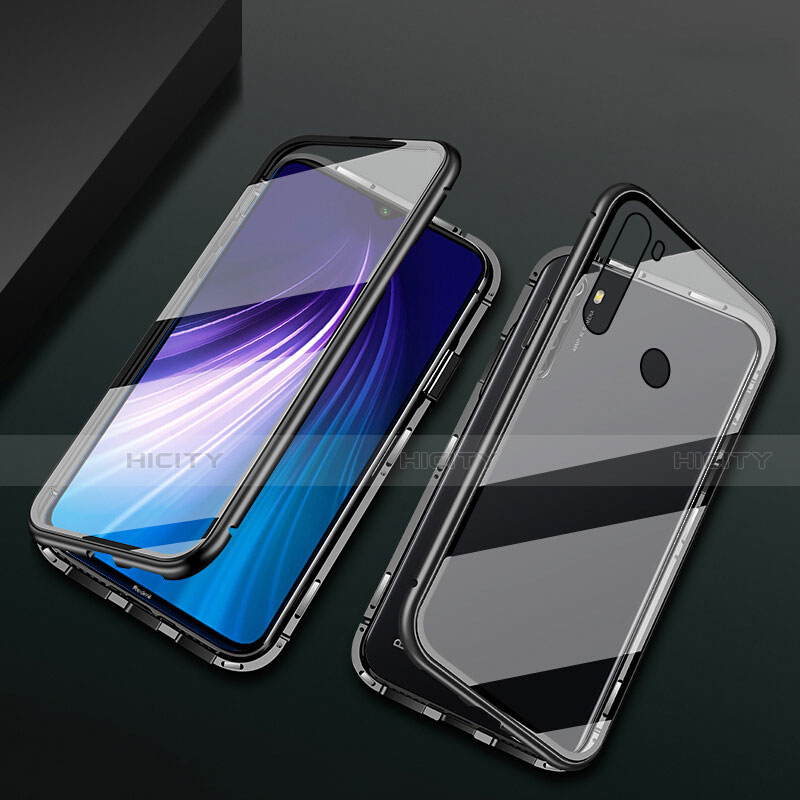 Custodia Lusso Alluminio Laterale Specchio 360 Gradi Cover T01 per Xiaomi Redmi Note 8 (2021)