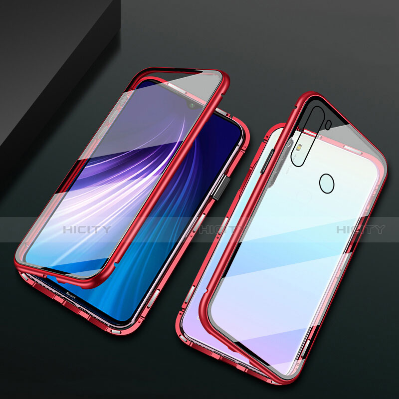 Custodia Lusso Alluminio Laterale Specchio 360 Gradi Cover T01 per Xiaomi Redmi Note 8