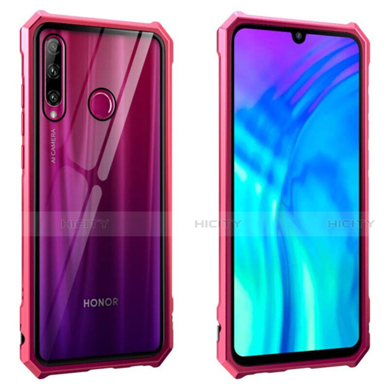 Custodia Lusso Alluminio Laterale Specchio 360 Gradi Cover T02 per Huawei Honor 20i Rosso