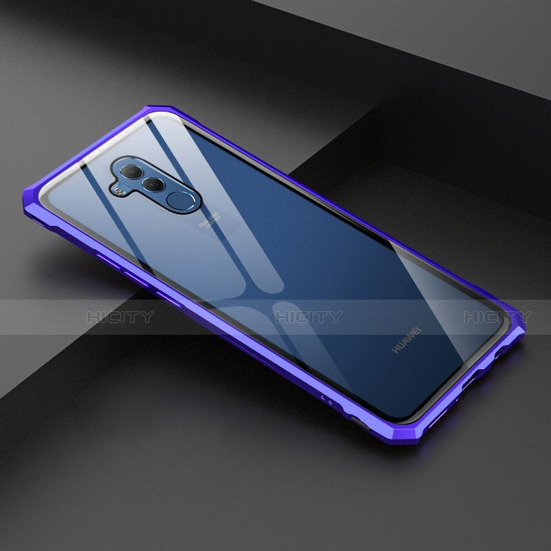 Custodia Lusso Alluminio Laterale Specchio 360 Gradi Cover T02 per Huawei Mate 20 Lite