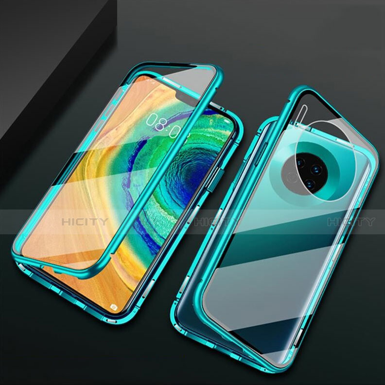 Custodia Lusso Alluminio Laterale Specchio 360 Gradi Cover T02 per Huawei Mate 30 Pro 5G Verde