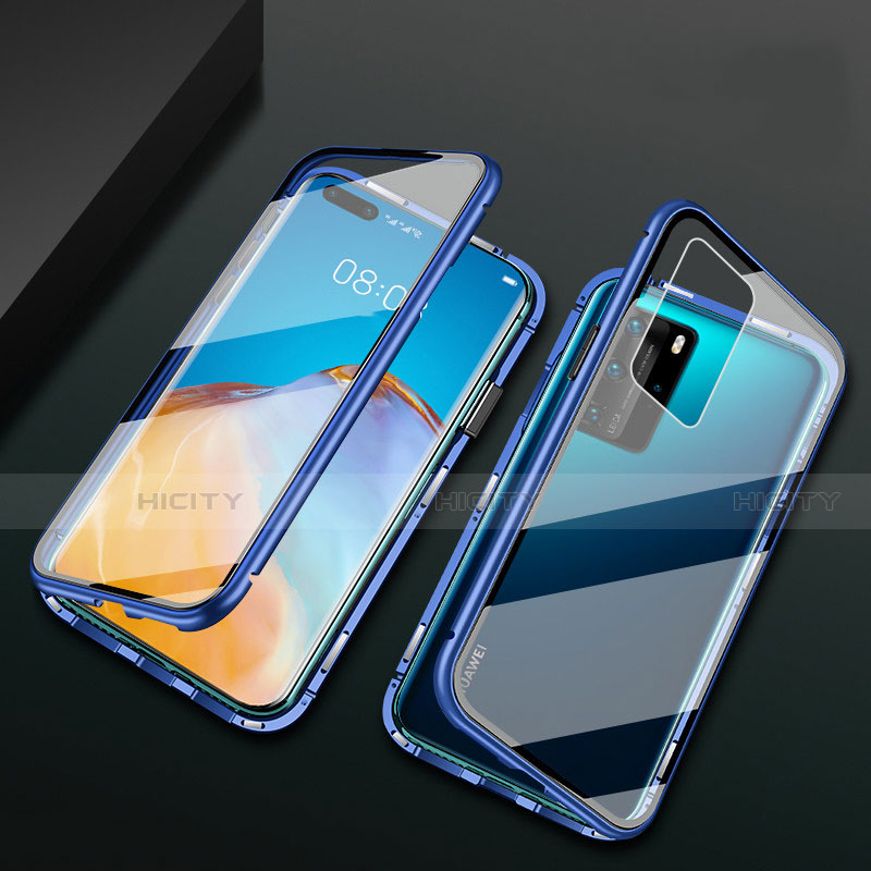 Custodia Lusso Alluminio Laterale Specchio 360 Gradi Cover T02 per Huawei P40 Pro