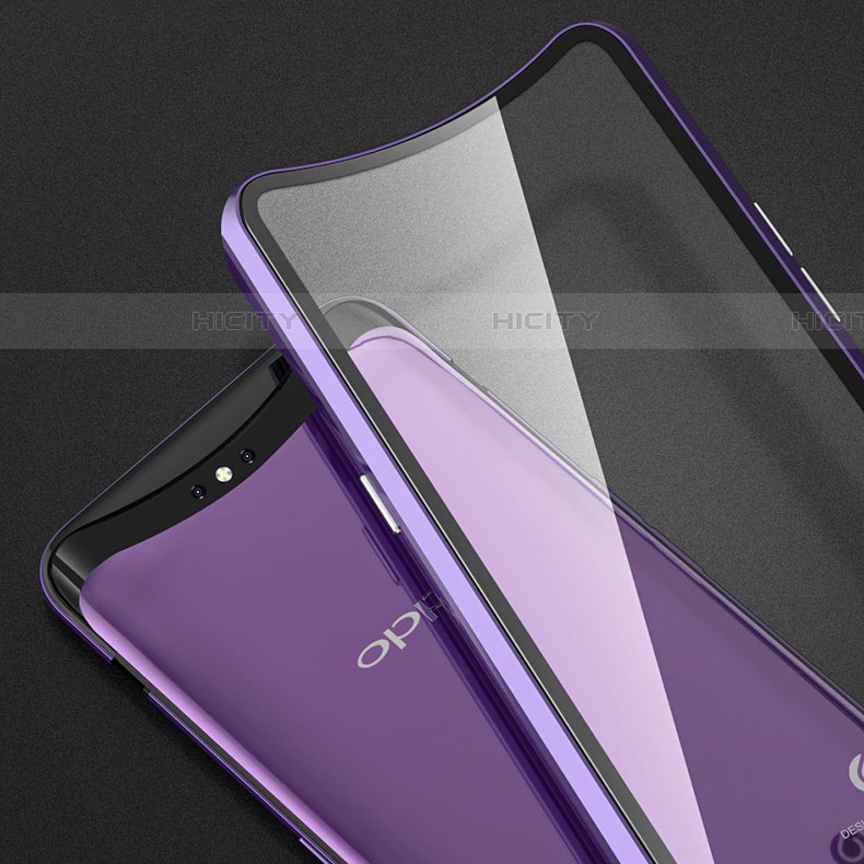 Custodia Lusso Alluminio Laterale Specchio 360 Gradi Cover T02 per Oppo Find X